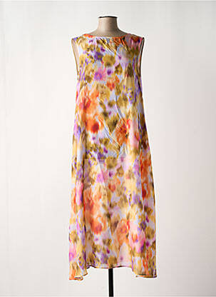 Robe longue imprimé fantaisie sans manche orange MOMONI femme