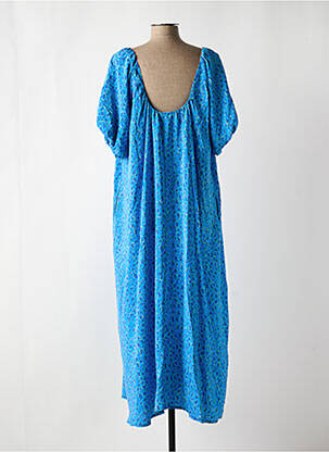 Robe longue manches courtes manches courtes bleu TOUPY femme