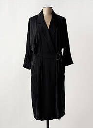 Robe mi-longue manches 3/4 manches 3/4 noir YAYA femme