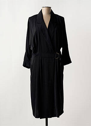 Robe mi-longue manches 3/4 manches 3/4 noir YAYA femme