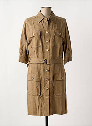 Robe courte coupe fluide manches courtes marron KOCCA femme