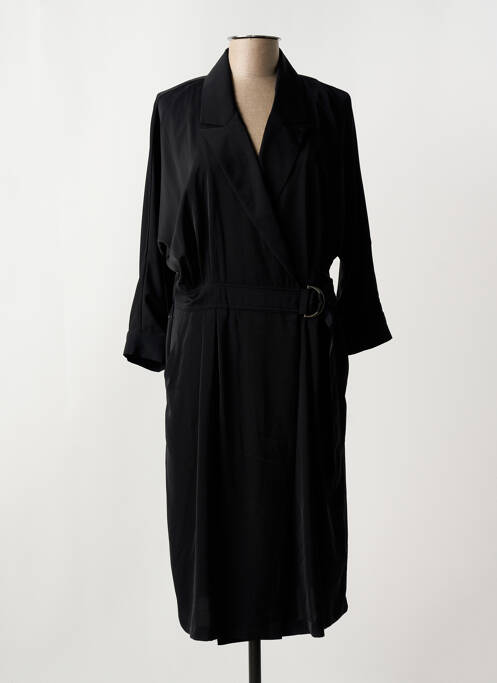 Robe mi-longue manches 3/4 manches 3/4 noir YAYA femme