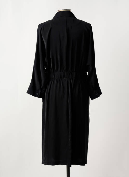 Robe mi-longue manches 3/4 manches 3/4 noir YAYA femme