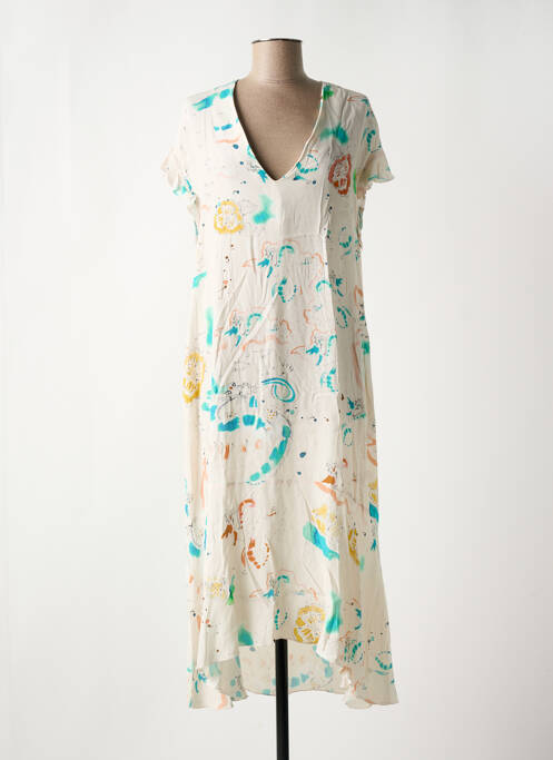 Robe mi-longue beige MAGNOLIA TRENDY pour femme