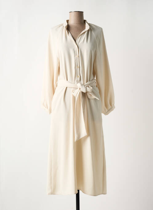 Robe mi-longue beige TOUPY pour femme