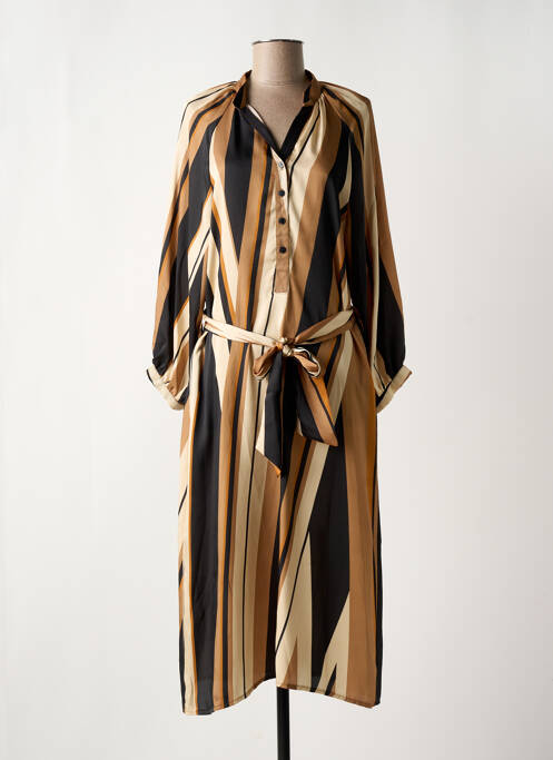 Robe mi-longue marron TOUPY pour femme