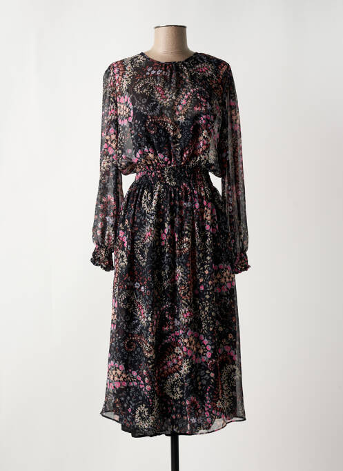 Robe mi-longue noir TOUPY pour femme