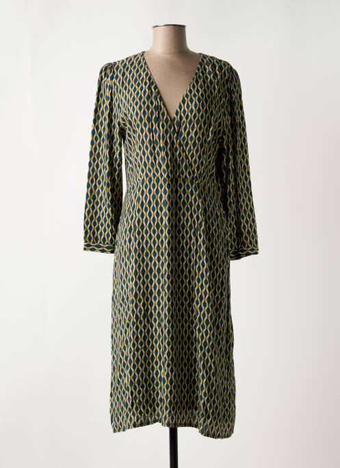 Robe mi-longue vert INDI & COLD pour femme