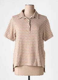 Polo stretch manches courtes beige INDI & COLD femme