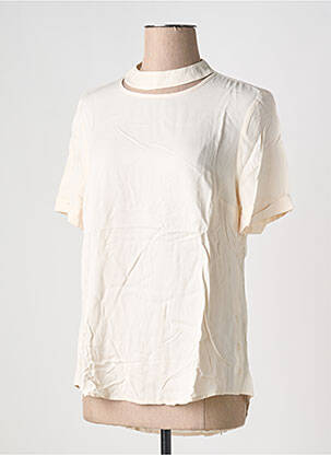 Blouse manches courtes manches courtes beige YAYA femme