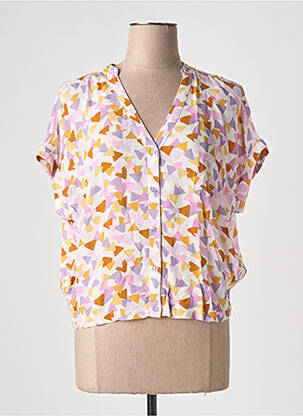 Chemisier tissage crêpe manches courtes violet ZILCH femme