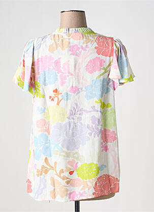 Blouse imprimé fleurs manches courtes blanc FABIENNE CHAPOT femme