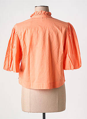Blouse tissage popeline manches courtes orange SCOTCH & SODA femme