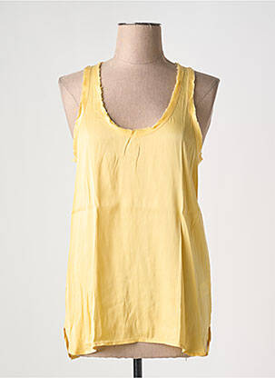 Top coupe fluide sans manche jaune SACK'S femme