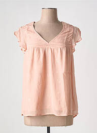 Blouse légère et transparente manches courtes rose INDI & COLD femme