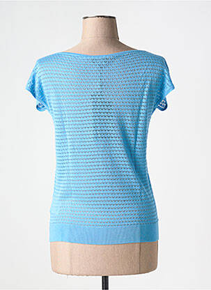 Pull col v manches courtes bleu ZILCH femme