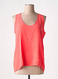 Top coupe fluide sans manche rouge TOUPY femme