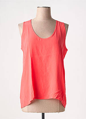 Top coupe fluide sans manche rouge TOUPY femme