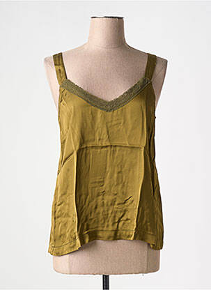 Top coupe fluide fines bretelles vert LA REINE TRICOTE femme