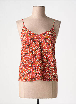 Top manches bretelles ajustables fines bretelles orange YERSE femme