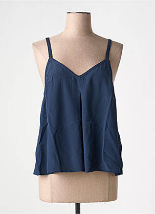 Top manches bretelles ajustables fines bretelles bleu IDANO femme