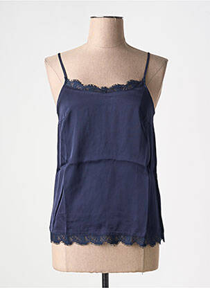 Top stretch fines bretelles bleu YERSE femme