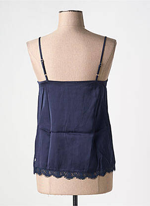 Top stretch fines bretelles bleu YERSE femme