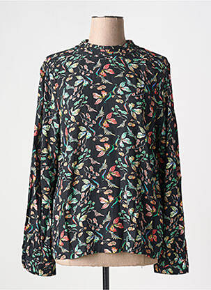 Blouse imprimé fleurs manches longues noir TERRA DI SIENA femme