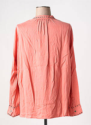 Blouse tissage popeline manches longues orange FIVE femme