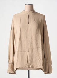 Blouse fermeture boutonnée au dos manches longues marron YAYA femme