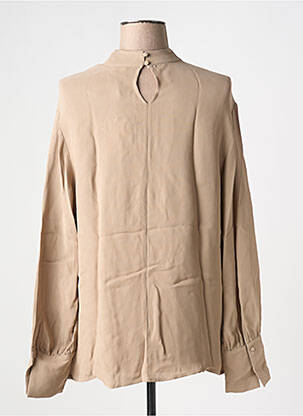 Blouse fermeture boutonnée au dos manches longues marron YAYA femme