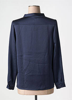 Blouse col rond manches longues bleu TOUPY femme