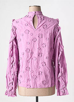 Blouse tissage popeline manches longues violet FABIENNE CHAPOT femme