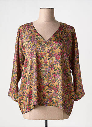 Blouse imprimé fleurs manches 3/4 vert TOUPY femme