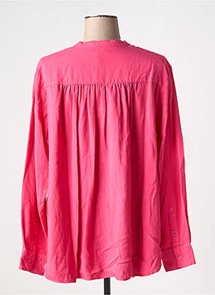 Blouse tissage popeline manches longues rose AMOUR femme