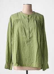 Blouse poignets boutonnés avec fente manches longues vert AMOUR femme