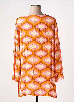 Tunique manches longues imprimé fantaisie orange TOUPY femme