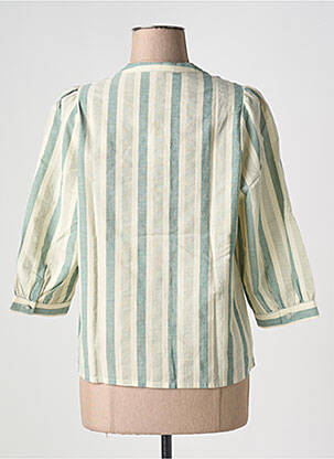 Blouse tissage popeline manches 3/4 vert YERSE femme