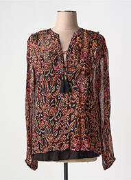 Blouse légère et transparente manches longues noir CREAM femme