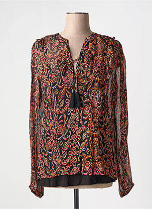 Blouse légère et transparente manches longues noir CREAM femme