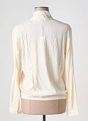 Blouse poignets boutonnés avec fente manches longues beige YAYA femme