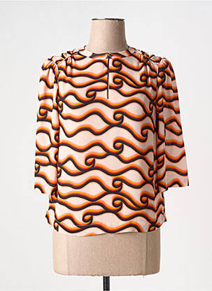 Blouse imprimé fantaisie manches 3/4 orange SCOTCH & SODA femme