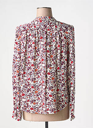Chemisier col mao manches longues rouge FIVE femme