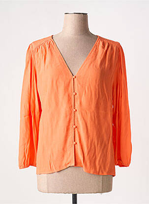 Chemisier tissage crêpe manches 3/4 orange ZILCH femme