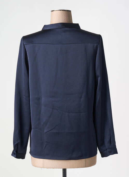 Blouse col rond manches longues bleu TOUPY femme