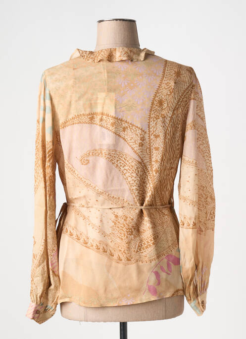 Gilet cache-cœur beige YAYA pour femme