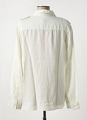 Chemisier coupe droite manches longues blanc AMOUR femme