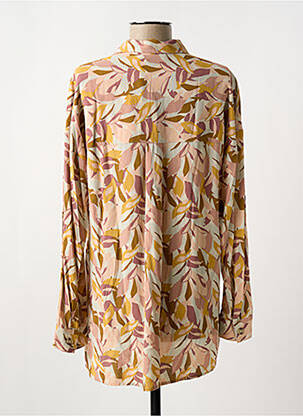 Chemisier tissage crêpe manches longues beige INDI & COLD femme