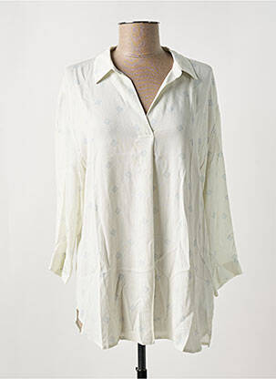 Blouse poignets boutonnés avec fente manches 3/4 blanc YAYA femme