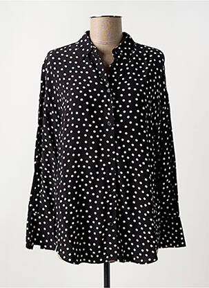 Chemisier tissage crêpe manches longues noir FIVE femme